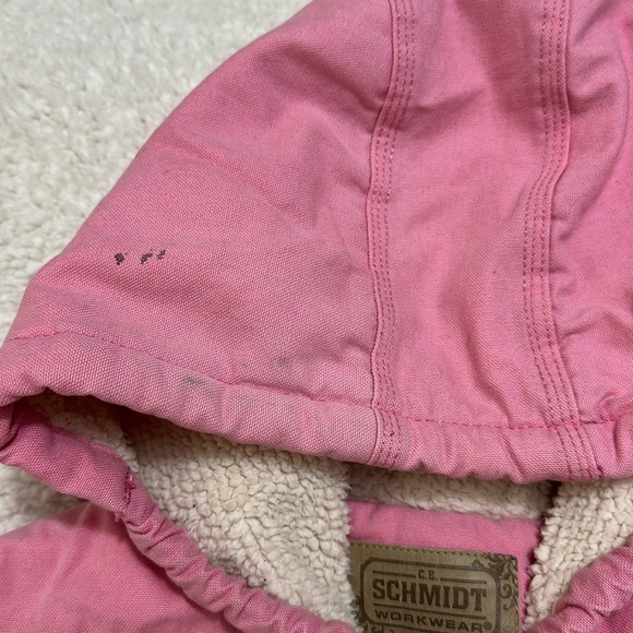 C.E Schmidt Workwear Pink Chore Coat Hooded Canvas Outdoor Youth M 10-12 - Picture 8 of 8